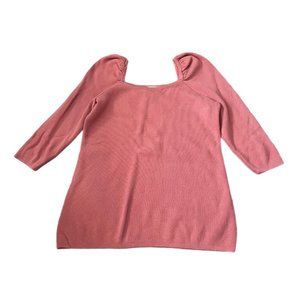 All Worthy pink 3/4 sleeve sweater size small